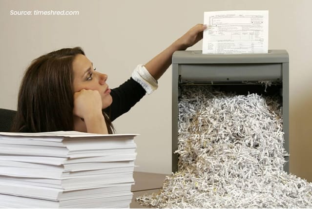 Large Volumes of Paper to be Shredded Daily