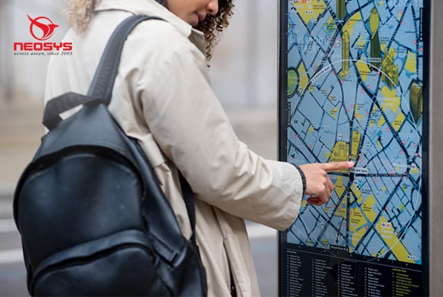 Image of an map on a digital sign board