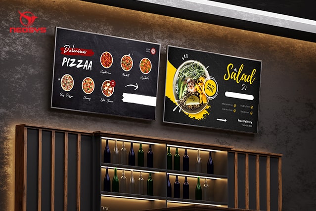 Image of a digital menu 