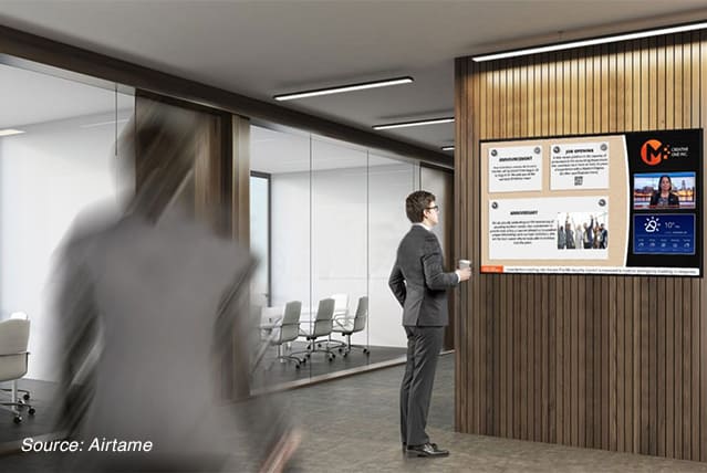 Image of digital signages in an office space